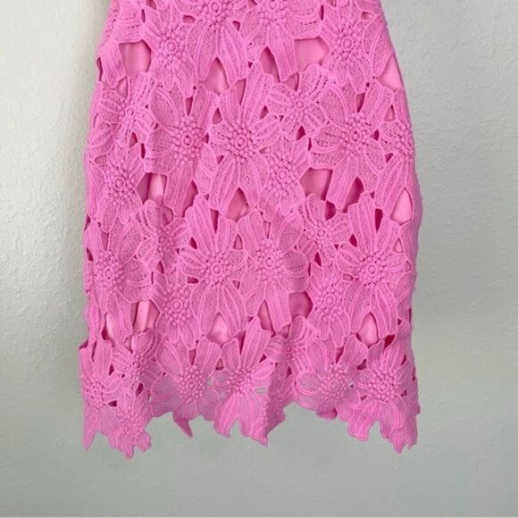 J.O.A. pink floral embossed eyelet mini dress S - Picture 11 of 13